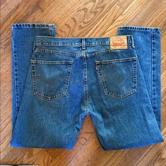 Levis Jeans Mens 36 x 32 Blue 505 Denim Straight Leg Cotton - Picture 2 of 12
